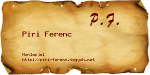 Piri Ferenc névjegykártya
