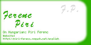 ferenc piri business card